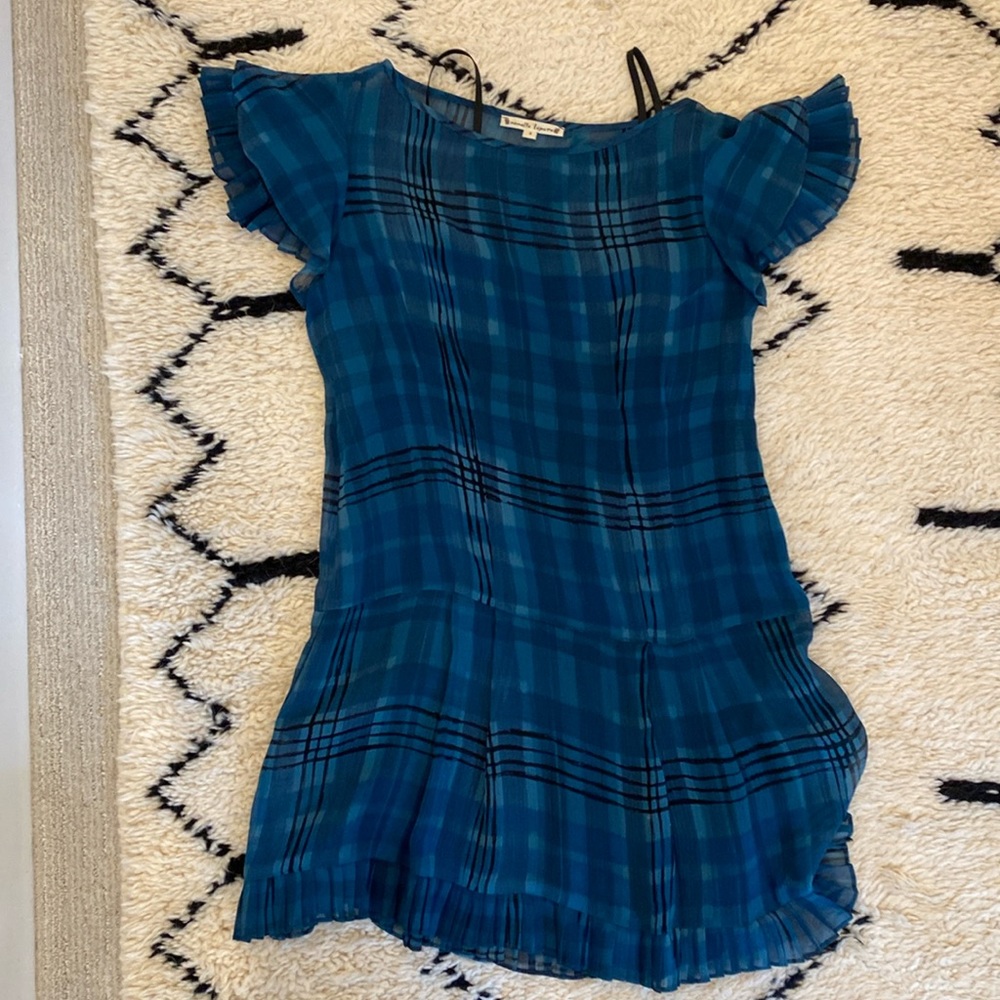Nanette Lepore plaid flouncy mini dress with slip. Lightly worn.